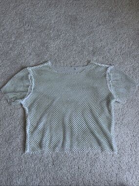 ZARA Diamanté Knit Rhinestone Crop Top - M
